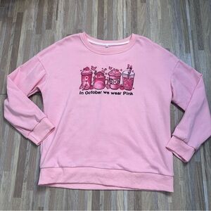 Pink Breast Cancer Awareness Graphic Sweatshirt Women’s XL